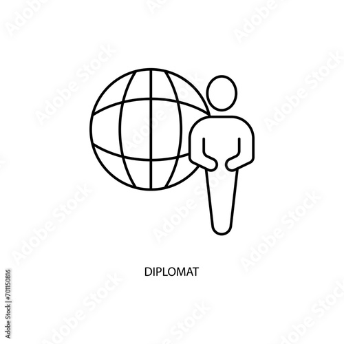 diplomat concept line icon. Simple element illustration. diplomat concept outline symbol design.
