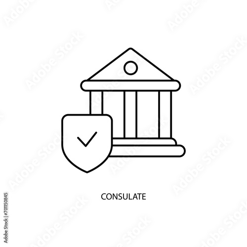 Consulate concept line icon. Simple element illustration. Consulate concept outline symbol design.