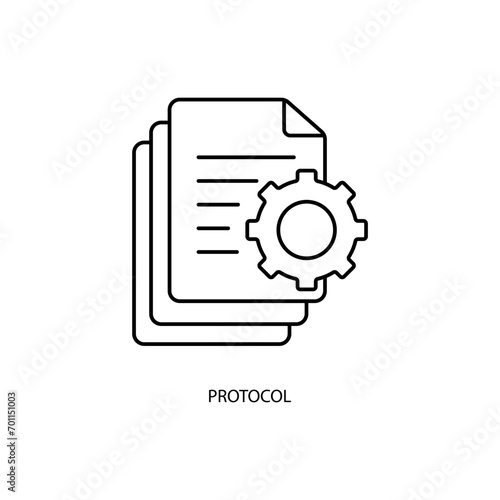 protocol concept line icon. Simple element illustration. protocol concept outline symbol design. photo