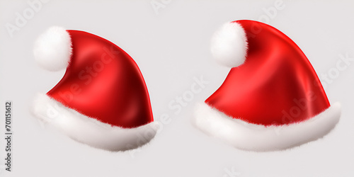 Christmas Santa Claus red hat stock illustration Beautiful Cute Baby Boy Wearing Santa Hat  isolated on white background.AI Generative