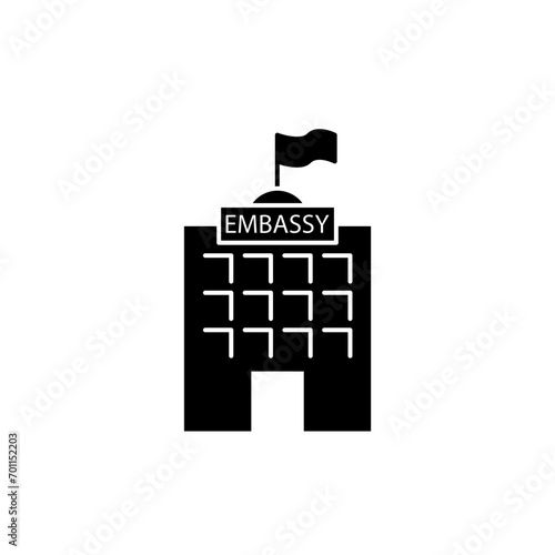 embassy concept line icon. Simple element illustration. embassy concept outline symbol design.