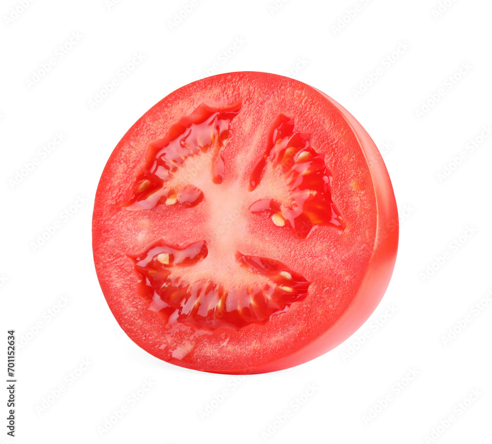 Piece of red ripe tomato isolated on white Piece of red ripe tomato isolated on white