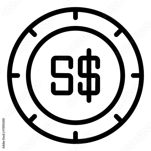 Singapore Dollar Line Icon Design Vector photo