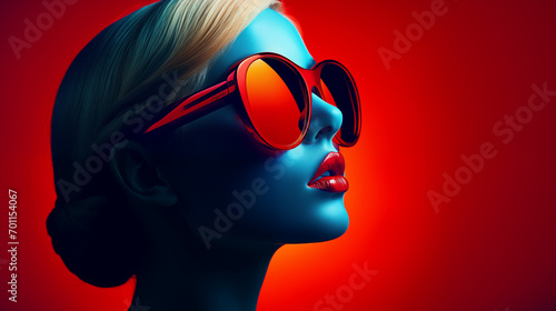 Portrait of a woman wearing sunglasses,