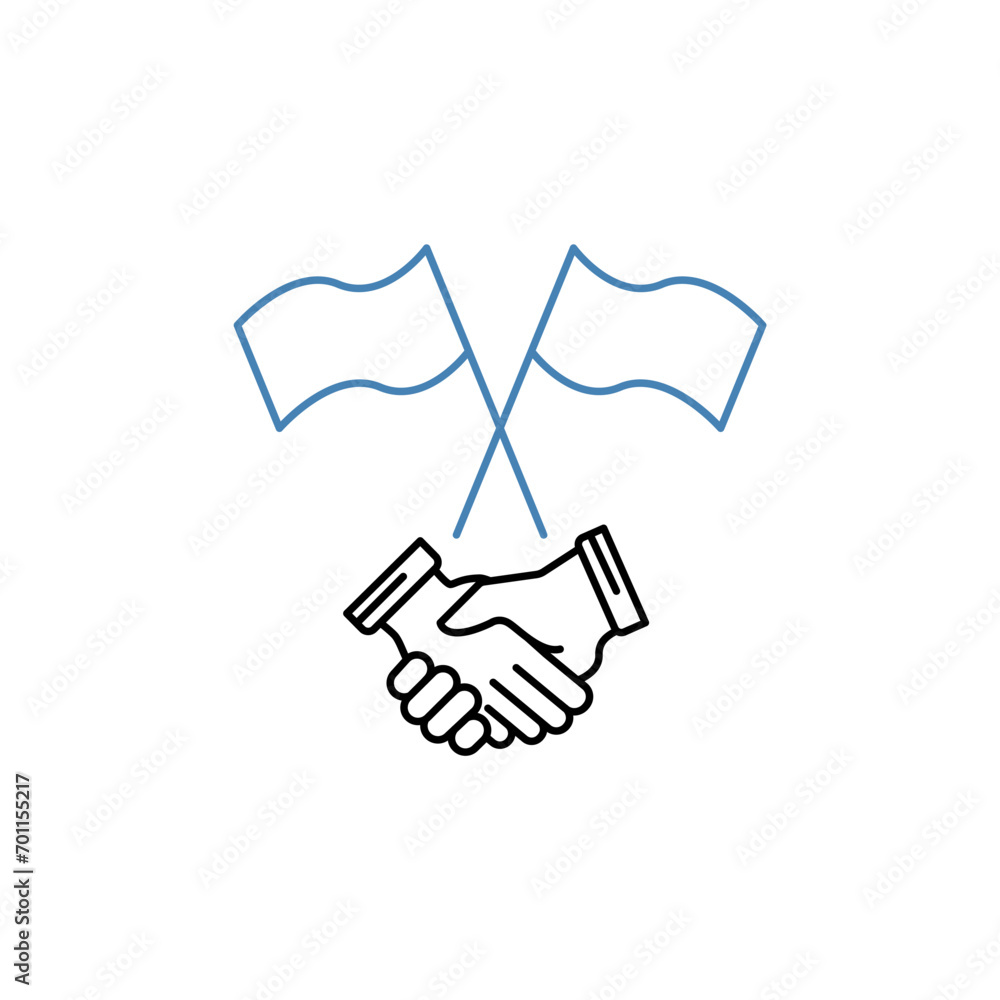 Bilateral concept line icon. Simple element illustration. Bilateral concept outline symbol design. Bilateral concept line icon. Simple element illustration. Bilateral concept outline symbol design.
