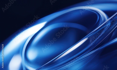 Minimal blue dark background. macroscopic extreme close fluid with highlights
