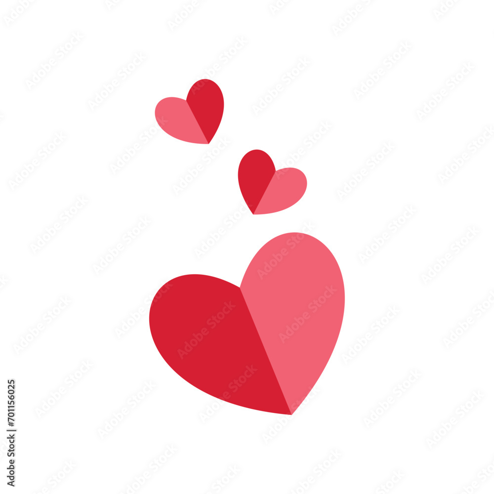 Valentine's day vector illustration. Red hearts on white background. Valentines day vector illustration design element Valentine's day vector illustration. Red hearts on white background. Valentines day vector illustration design element