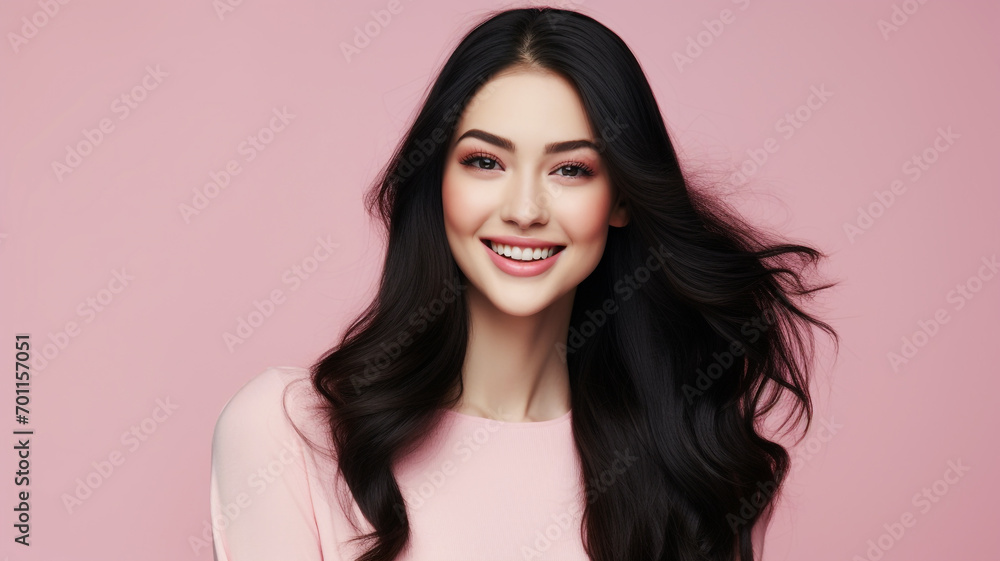 Beautiful Asian woman with long black hair Beautiful Asian woman with long black hair