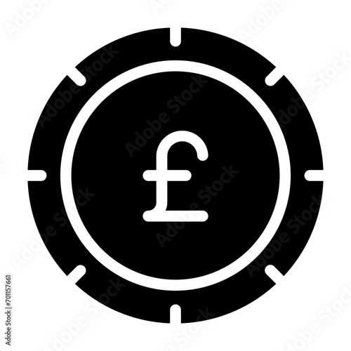 British Pound Solid Icon Design Vector