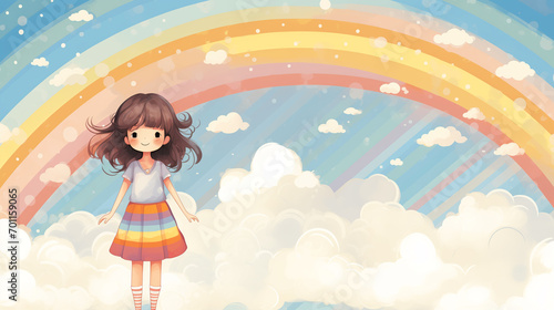 Simple colorful Teenager illustration