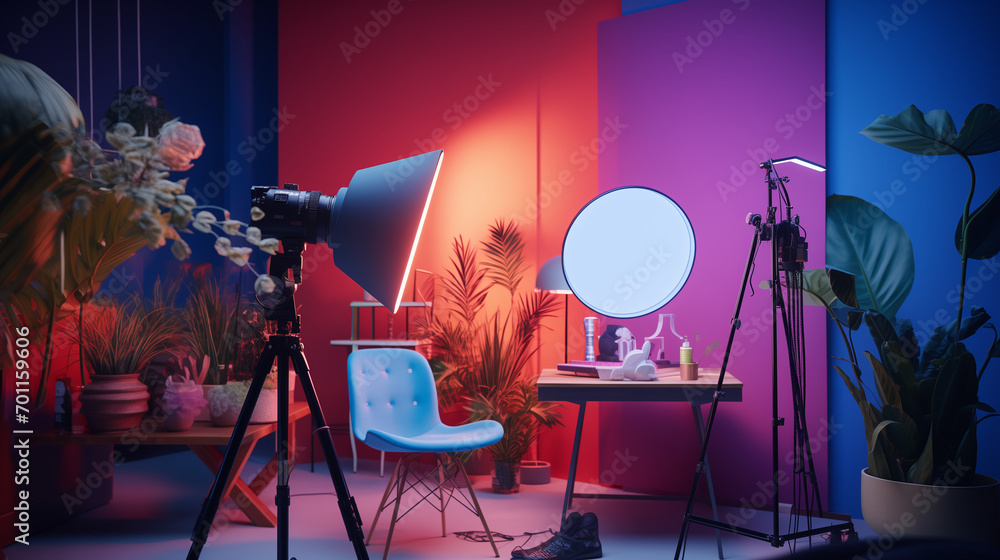 Creative colorful Studio Interior decoration 