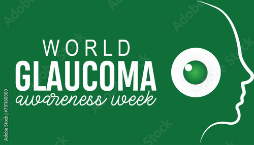 World Glaucoma awareness week is observed every year in March. Holiday, poster, card and background vector illustration design.