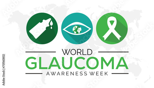 World Glaucoma awareness week is observed every year in March. Holiday, poster, card and background vector illustration design.