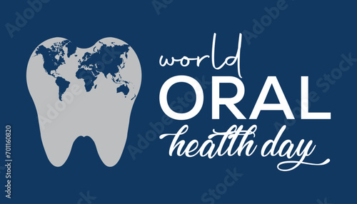 World Oral Health day is observed every year in March. Holiday, poster, card and background vector illustration design.