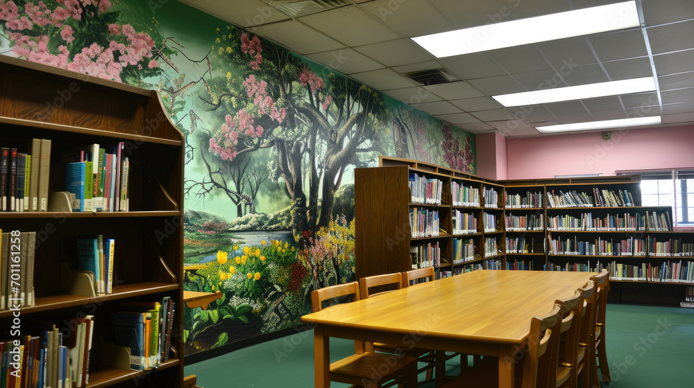 Forest Library Mural: Scholarly Shades