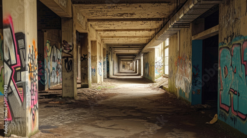 Ochre Turquoise Underpass: Graffiti Gateway © Sekai