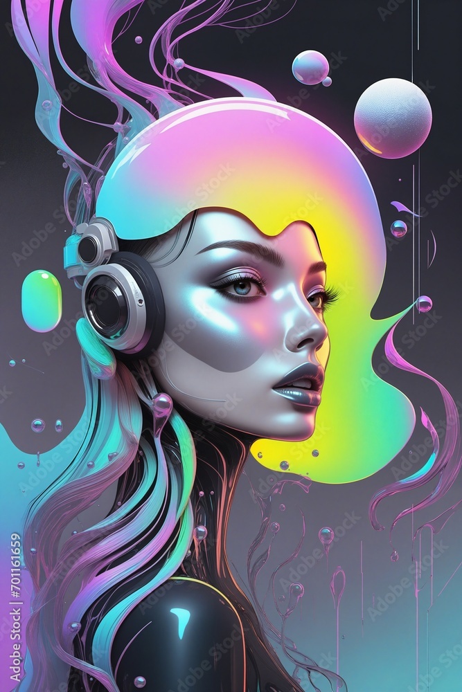 Trendy and avant-garde acidic design art poster Trendy and avant-garde acidic design art poster