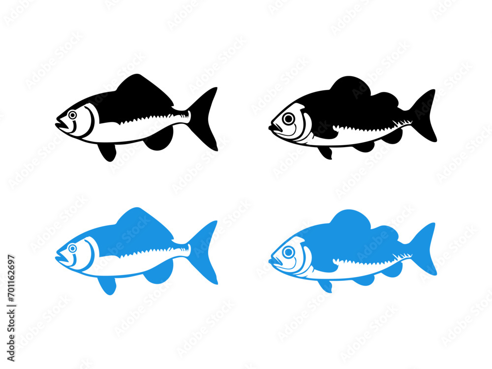 Fish symbol silhouette. fish icon vector template Fish symbol silhouette. fish icon vector template