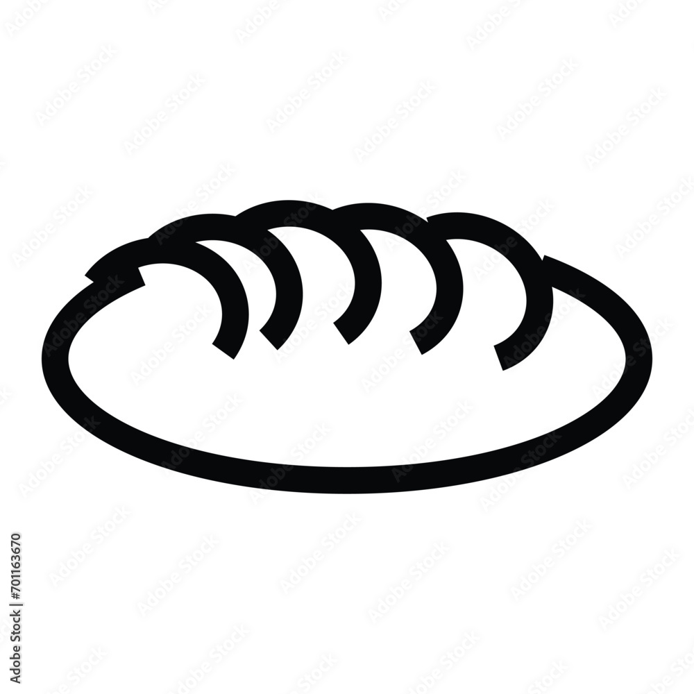 Bread flat icon. Vector sign for web site design and mobile app. food icon design elements. Food symbol graphic for your design needs. Bread bun outline style icon - obrazy, fototapety, plakaty 