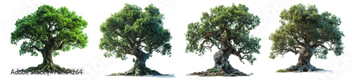 set of trees isolated photo