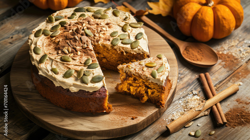 Pumpkin Cake Paradise with Cinnamon Frosting