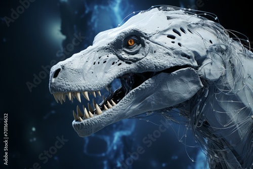 水色の恐竜,Generative AI AI画像