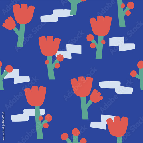 Abstract art with vivid floral patterns