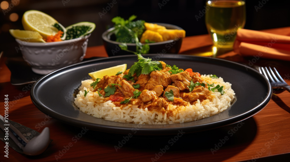 tuna curry on restaurant photography on morning