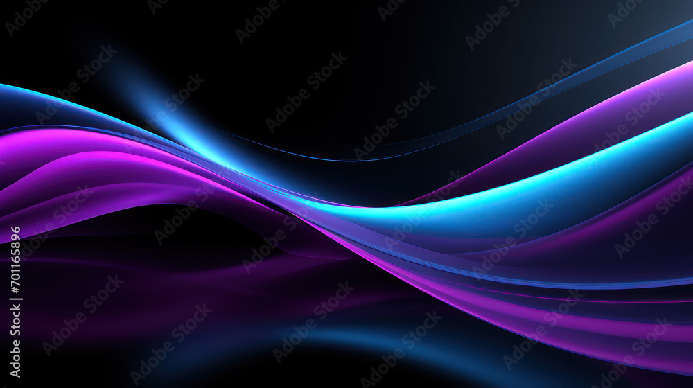 Abstract cyan and purple wave background. Stylized water flow banner - Generative AI Abstract cyan and purple wave background. Stylized water flow banner - Generative AI