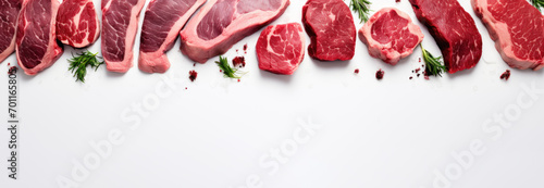 raw meat top view for header banner