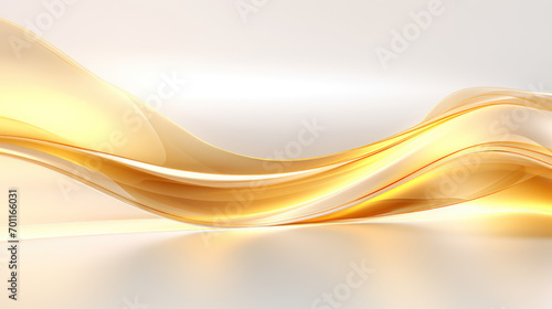 Abstract gold wave background. Stylized water flow banner - Generative AI