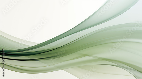 Abstract green sage wave background. Stylized water flow banner - Generative AI