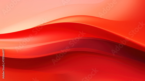 Abstract red wave background. Stylized water flow banner - Generative AI