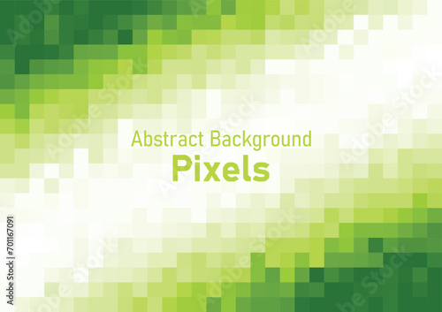 Pixels disintegrate pattern. geometric mosaic background, green color gradient vector illustration template for web banner, wallpaper, poster.
