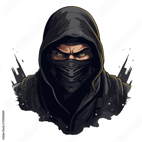 Logo portrait of an Asian ninja assassin