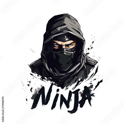 Logo portrait of an Asian ninja assassin