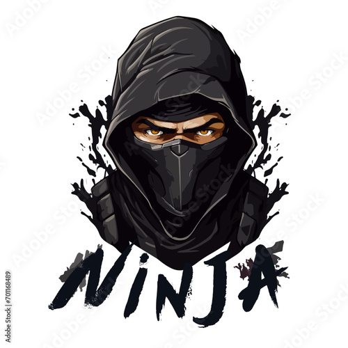 Logo portrait of an Asian ninja assassin