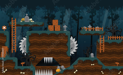 Halloween Night Video Game Tile Set