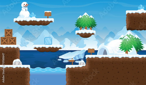 Winter Snow Video Game Tile Set