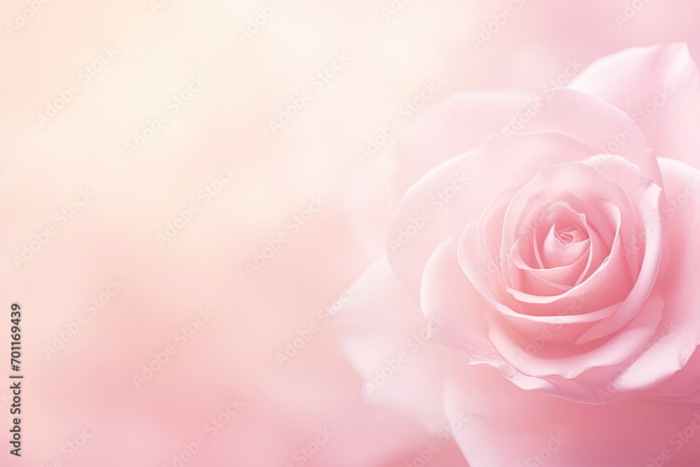 Fototapeta premium Rose of pink color, Copy space for your text