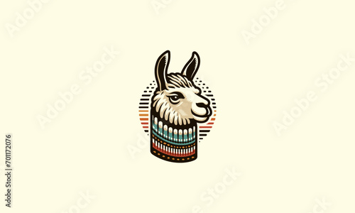 head lama vector illustration mascot design