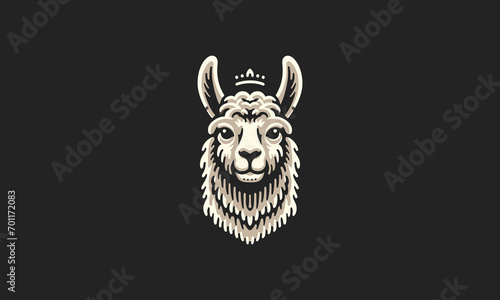 head lama vector illustration mascot design