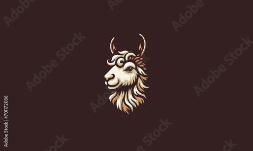 head lama vector illustration mascot design