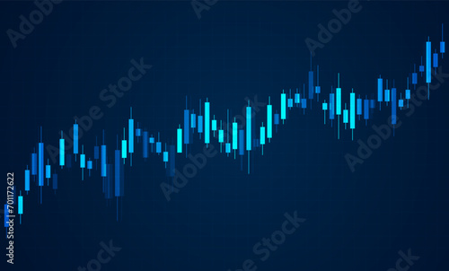 Stock market increasing background. Financial stock market graph