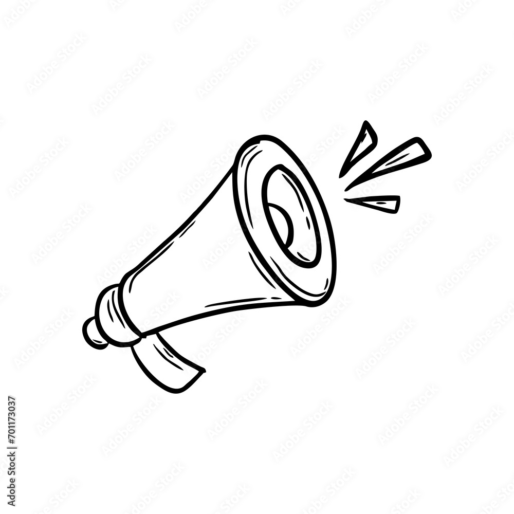 Hand Drawn Megaphone Icon Illustration Template Hand Drawn Megaphone Icon Illustration Template