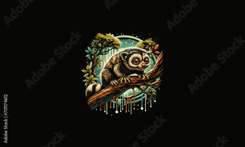 above rated lemurs in the forest vector illustration artwork design
