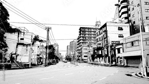 東京都江東区清澄白河の道路と街並み photo