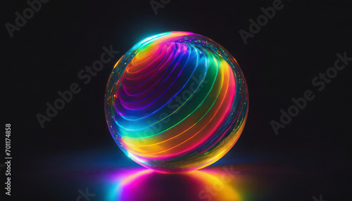 Glass ball with rainbow in it, crystal, spinning, spiral, light, colorful