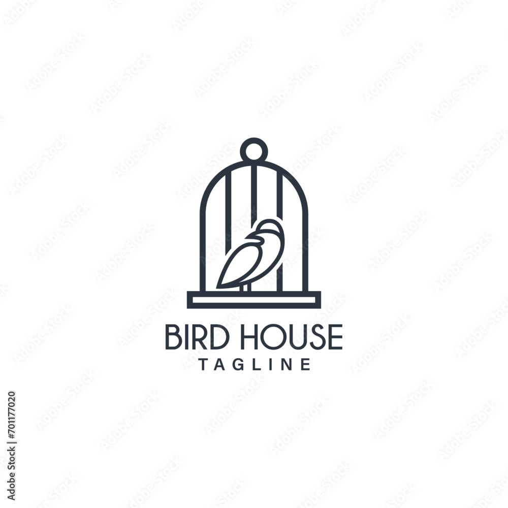 Bird House Logo Icon Design Symbol Template Flat Style Vector