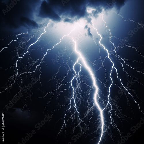Majestic Lightning Storm Display Against Dark Cloudy Sky